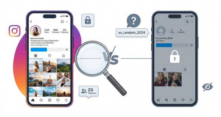 Main Instagram account vs Finsta comparison illustration