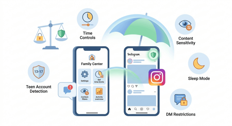 Instagram parental controls Family Center and teen safety features