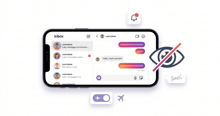 Instagram DMs inbox with hidden read receipts