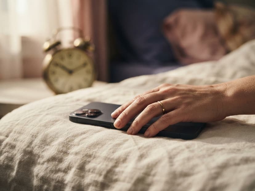 A phone face-down on a bedsheet in the morning, after a story has run its 24 hours