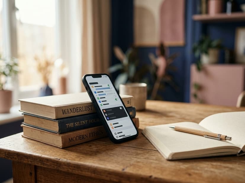 Smartphone auf dem Schreibtisch mit den Instagram-Einstellungen für zuletzt gelöschte Inhalte