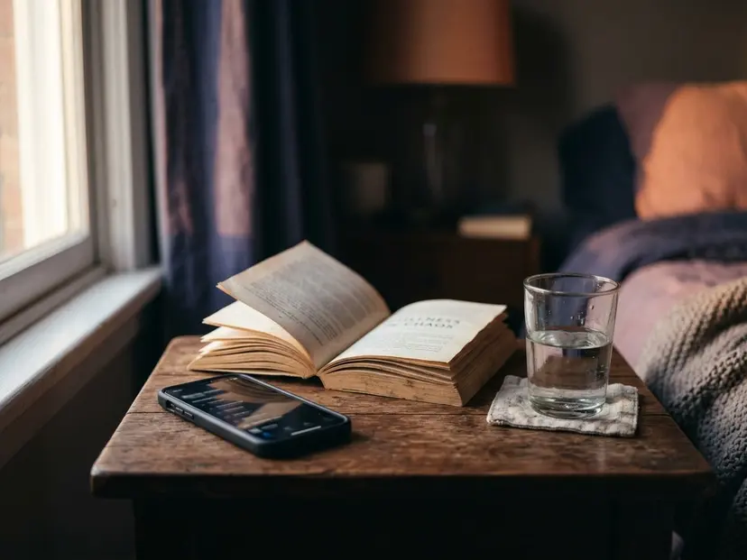 Smartphone auf dem Nachttisch mit der eigenen Liste gelikter Instagram-Beiträge