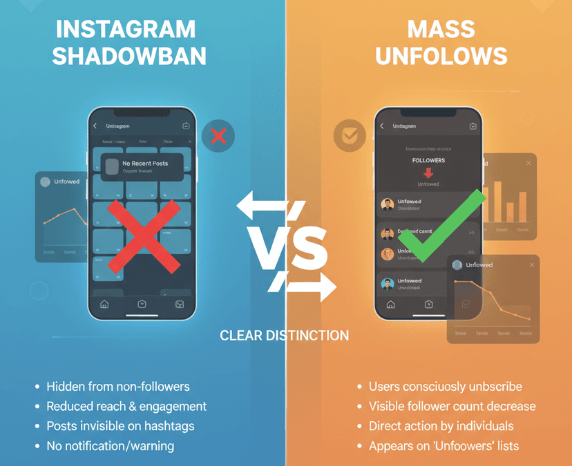 instagram shadowban vs mass unfollows