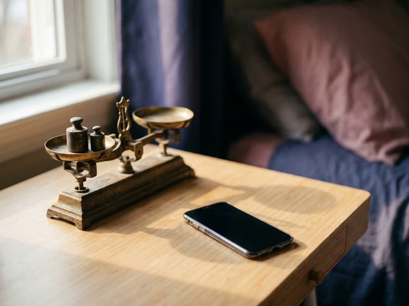 Waage neben einem Smartphone als Bild für das Follower-Verhältnis