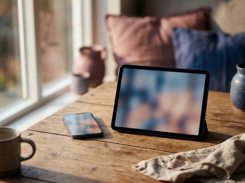 Smartphone und Tablet nebeneinander mit ähnlichem Inhalt