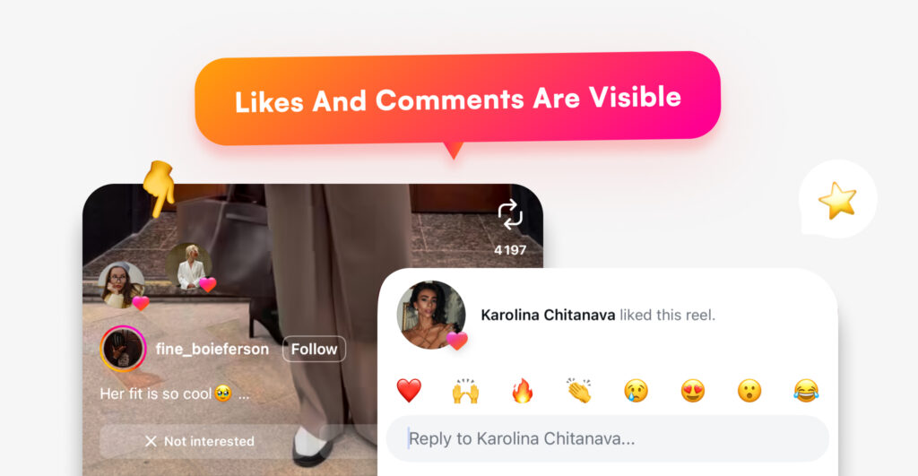 Instagram activity settings screen showing privacy options for likes and comments